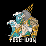 Тениска с цветен принт POSEIDON